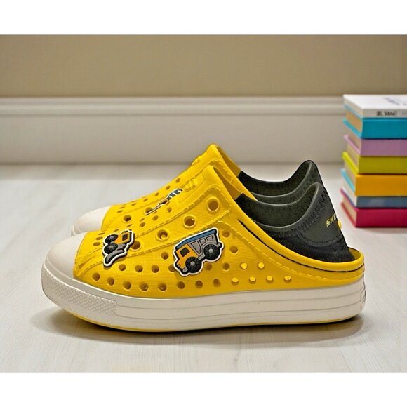 Skechers Boys Foamies Guzman Steps Hydro Squad Clogs Toddler Size 8 Yellow Black - Picture 6 of 16